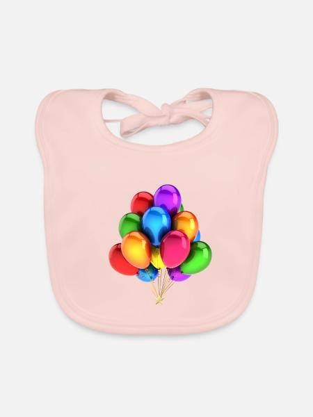 A bouquet of balloons - Organic Baby Bibs - rose - Front