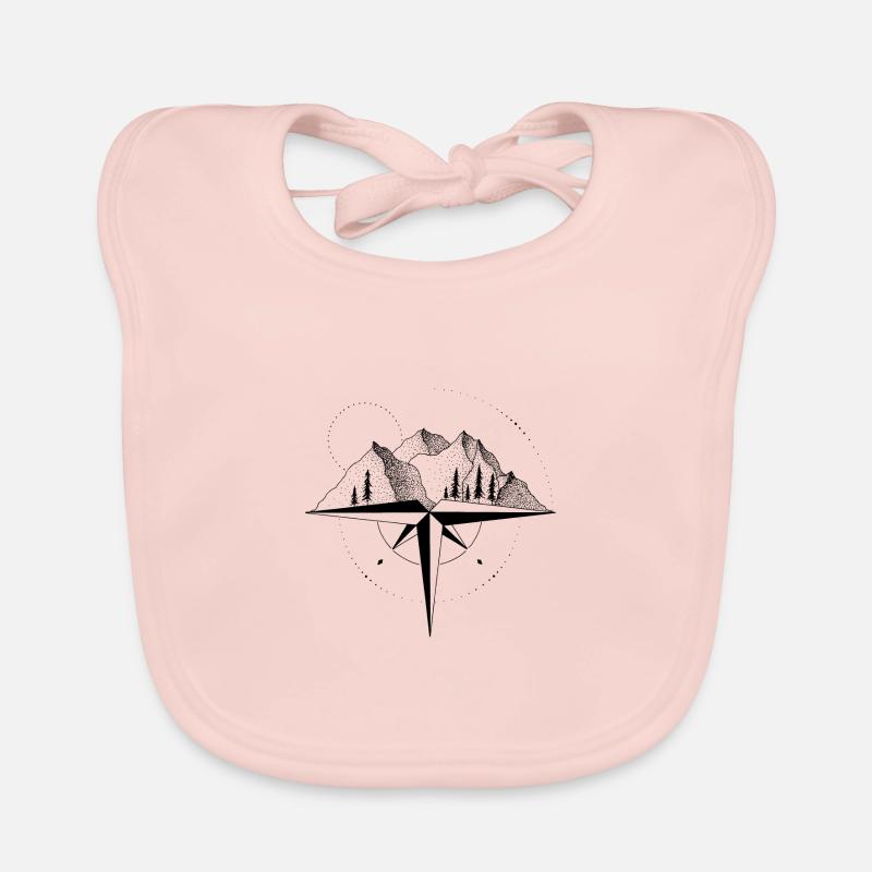 Mountains compass Organic Baby Bibs