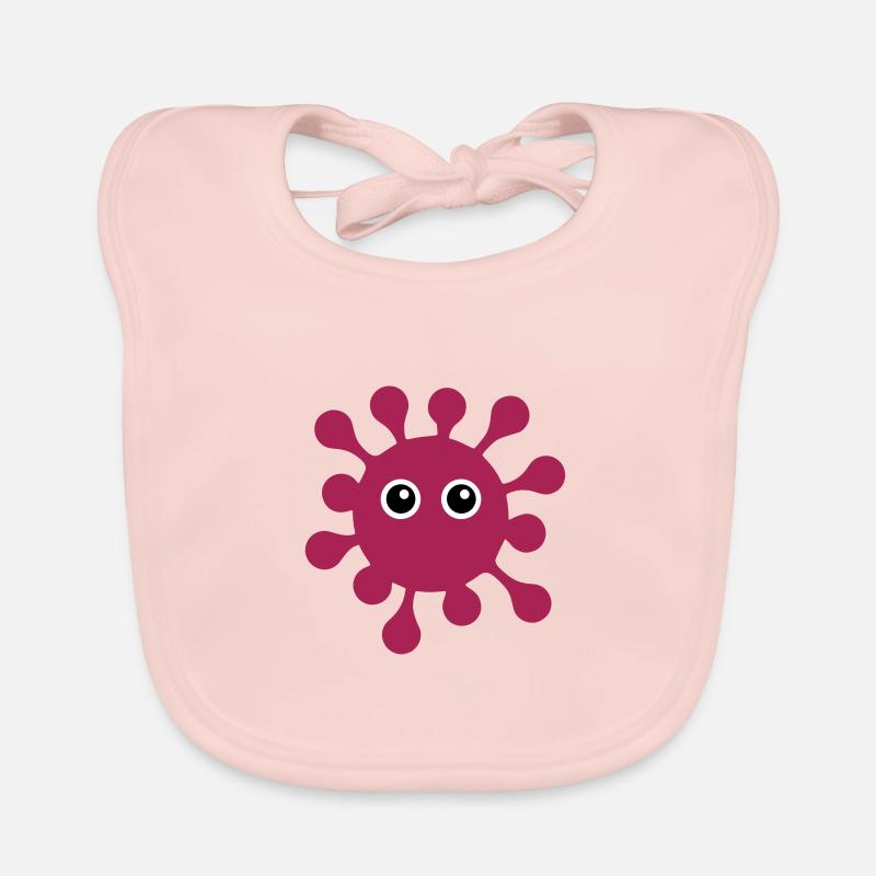 ★ Couleurs de conception modifiables ★ Virus aux yeux écarquillés Bavoir bio Bébé
