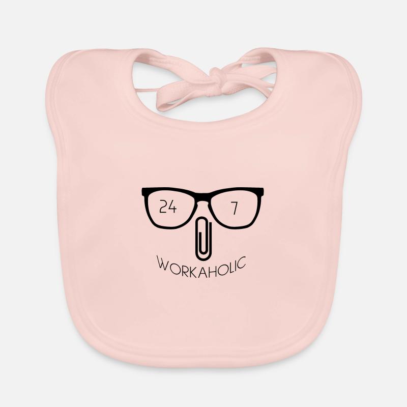 Workaholic 24/7 Nerd Paperclip Organic Baby Bibs