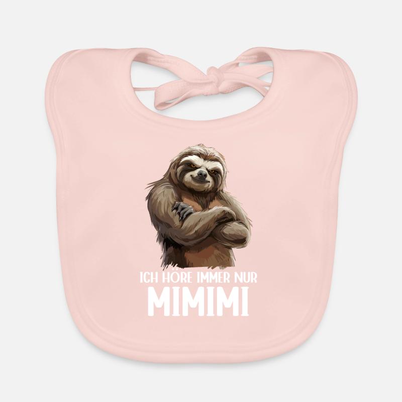 Sloth Sloth Wilderness I Always Hear Mimimi Organic Baby Bibs