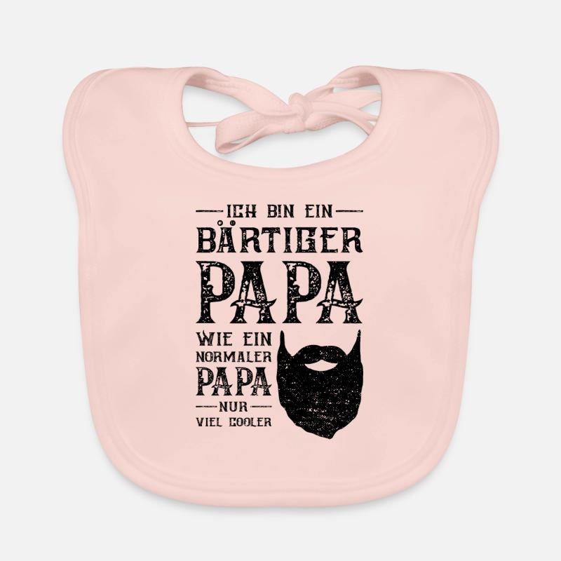 Ich Bin Ein Bärtiger Papa Wie Ein Normaler Papa - Baby Bio-Lätzchen - Rose