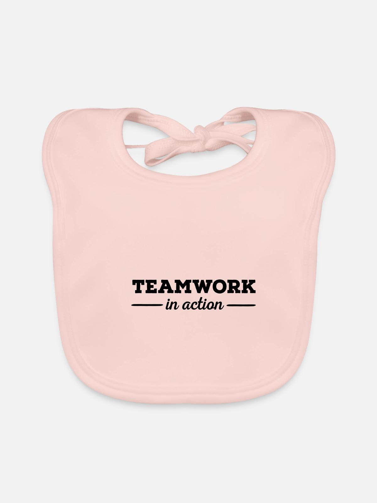 Teamwork - Baby Bio-Lätzchen - Rose - Vorne