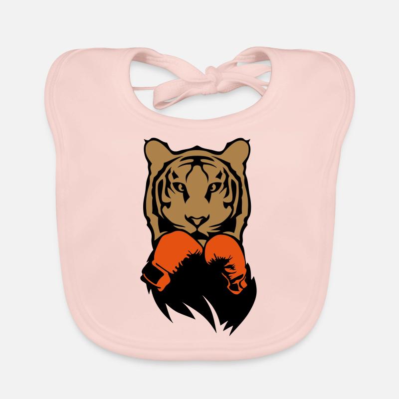 Tiger Boxer Boxer Boxer Boxer - Baby Bio-Lätzchen - Rose