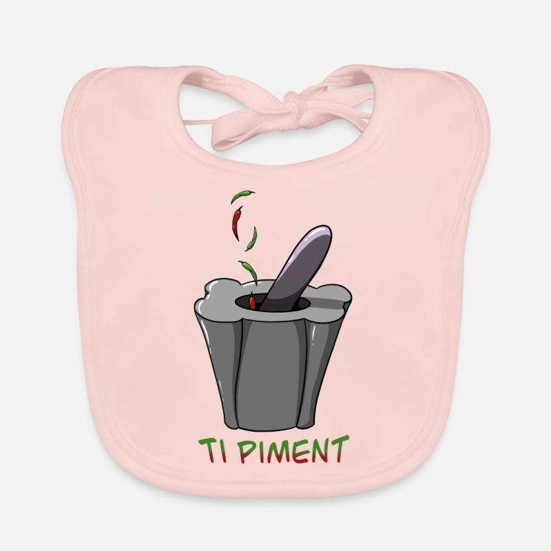 Ti piment la Réunion - Bavoir bio Bébé - rose