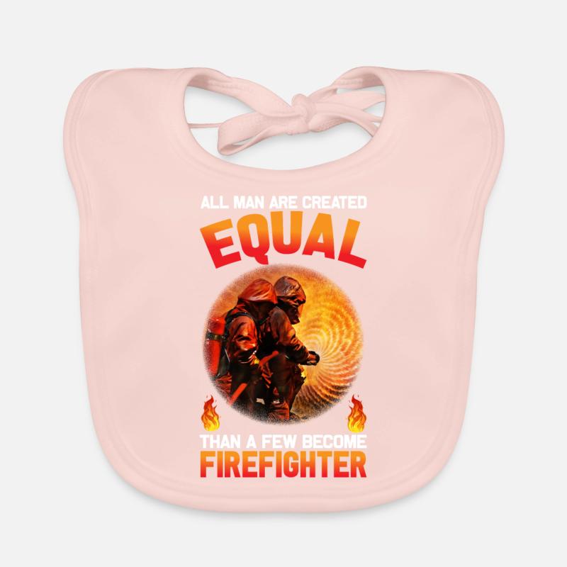 Fire Fighter I Pompier - Bavoir bio Bébé - rose