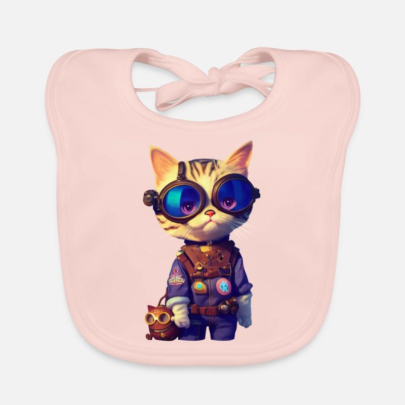 Chat aviateur Bavoir bio Bébé