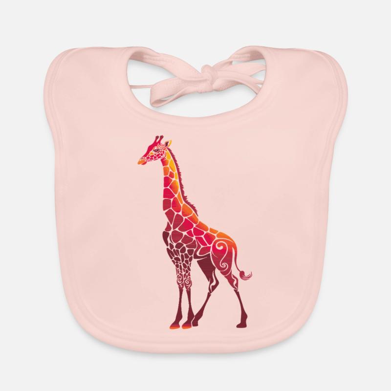Giraffe Art Organic Baby Bibs