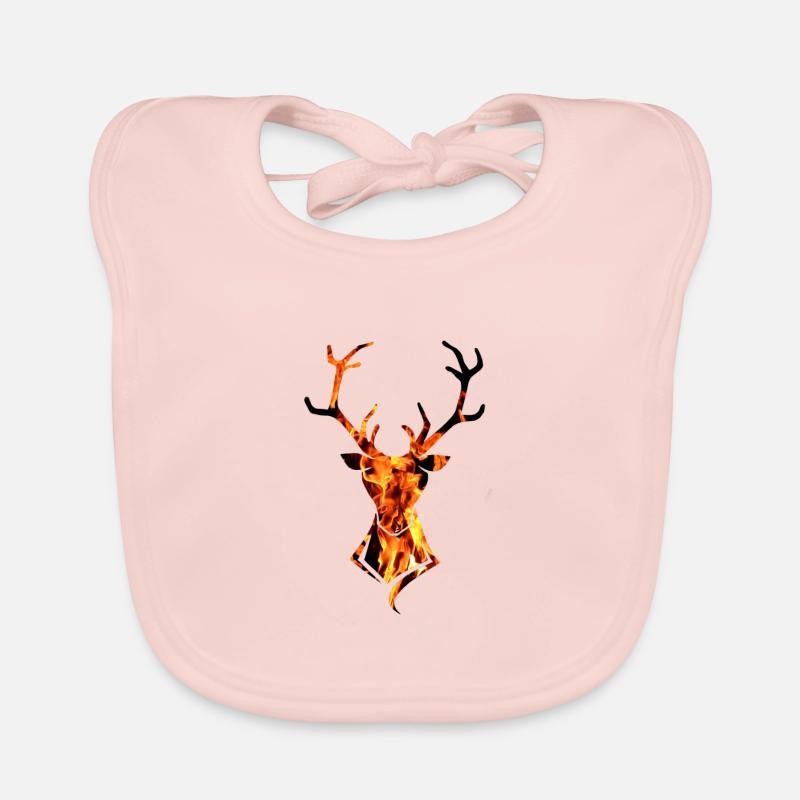 Deer fire flame Organic Baby Bibs
