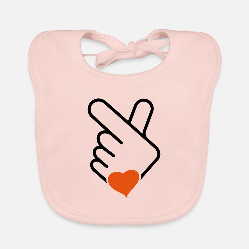 Korea gegen Finger, Welle oder koreanische Hand. k-pop Baby Bio-Lätzchen