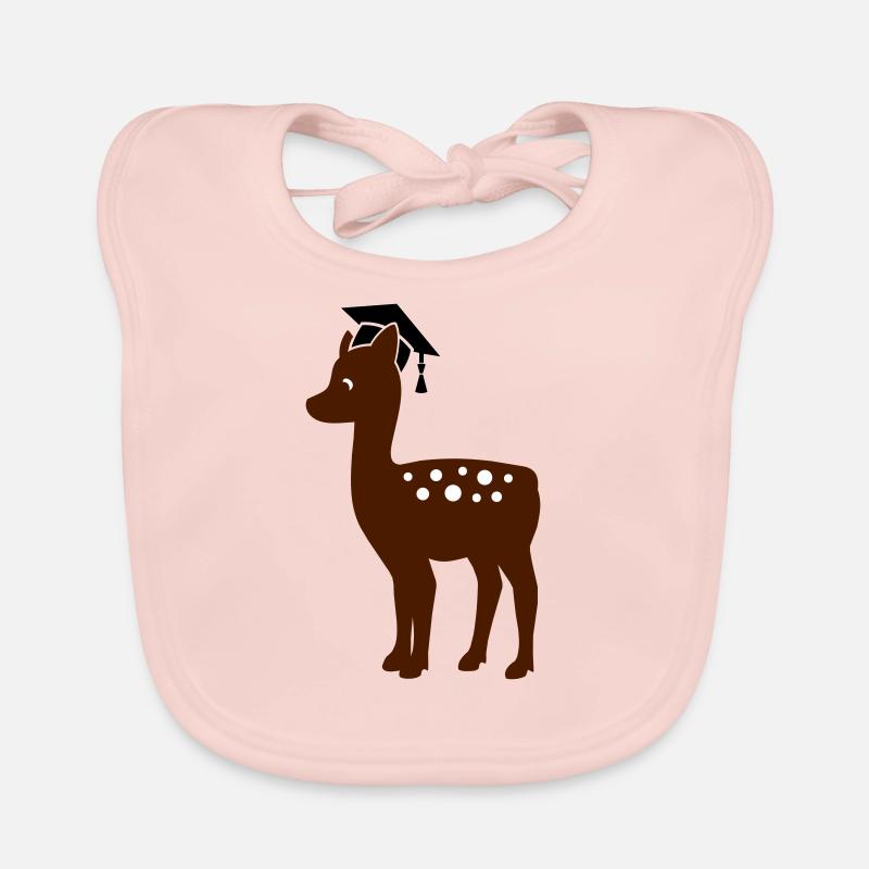 Fawn with mortarboard - gift for doctoral thesis Organic Baby Bibs