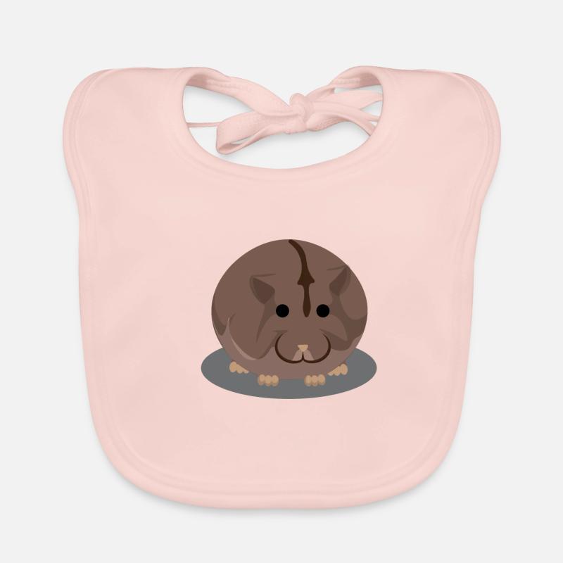 Brauner molliger Hamster Baby Bio-Lätzchen