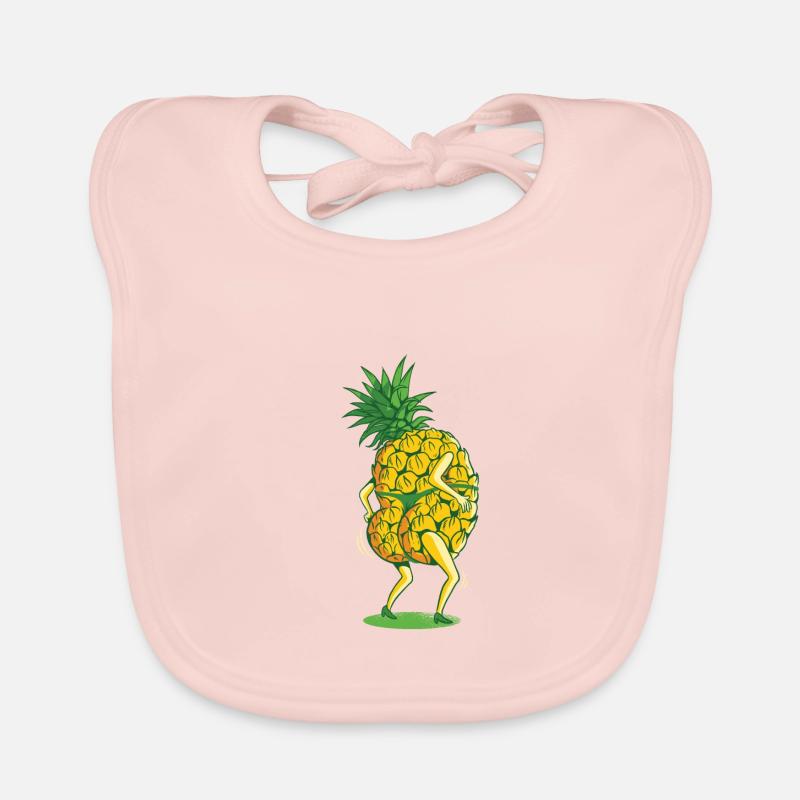 Pineapple fruit dancing Organic Baby Bibs