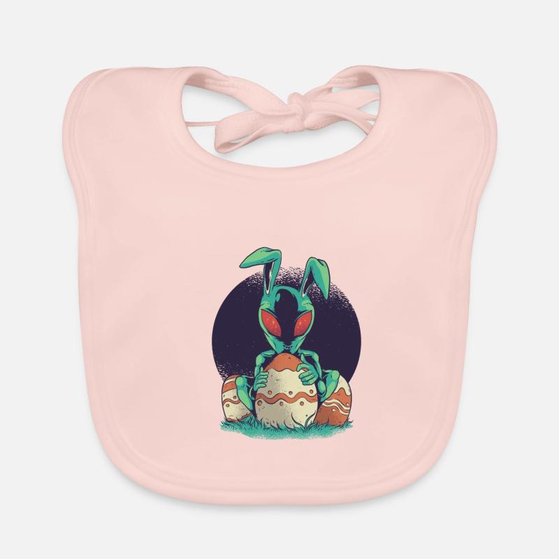 Easter Easter with Alien Organic Baby Bibs