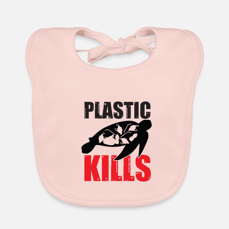Plastic Kills Turtle turtle plastic Organic Baby Bibs