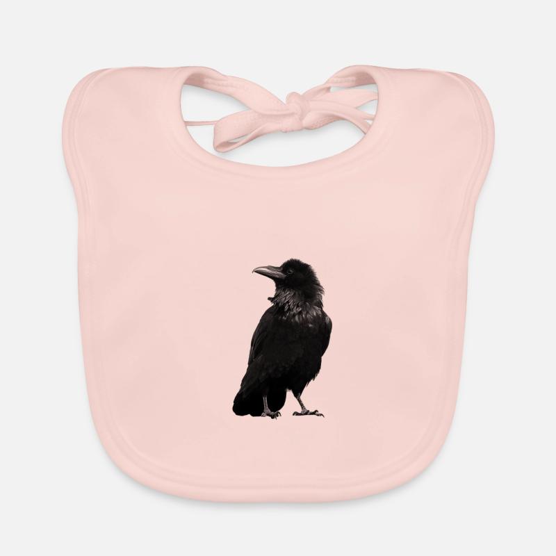 Der Rabe, Krähe Rabenvogel Corvus Geschenkidee Poe Baby Bio-Lätzchen