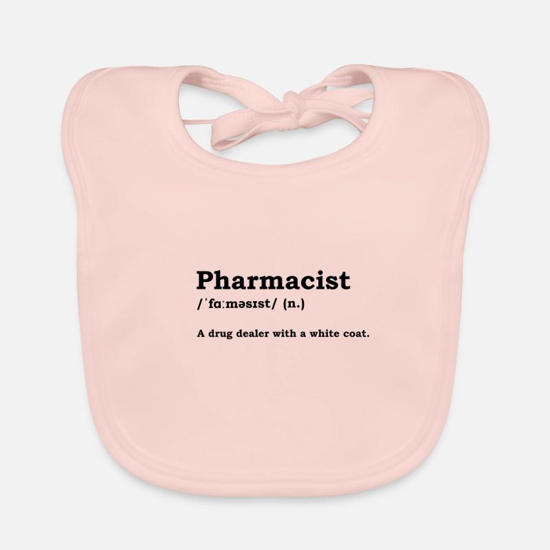 Pharmacien Pharmacien Medic Gift Science - Bavoir bio Bébé - rose