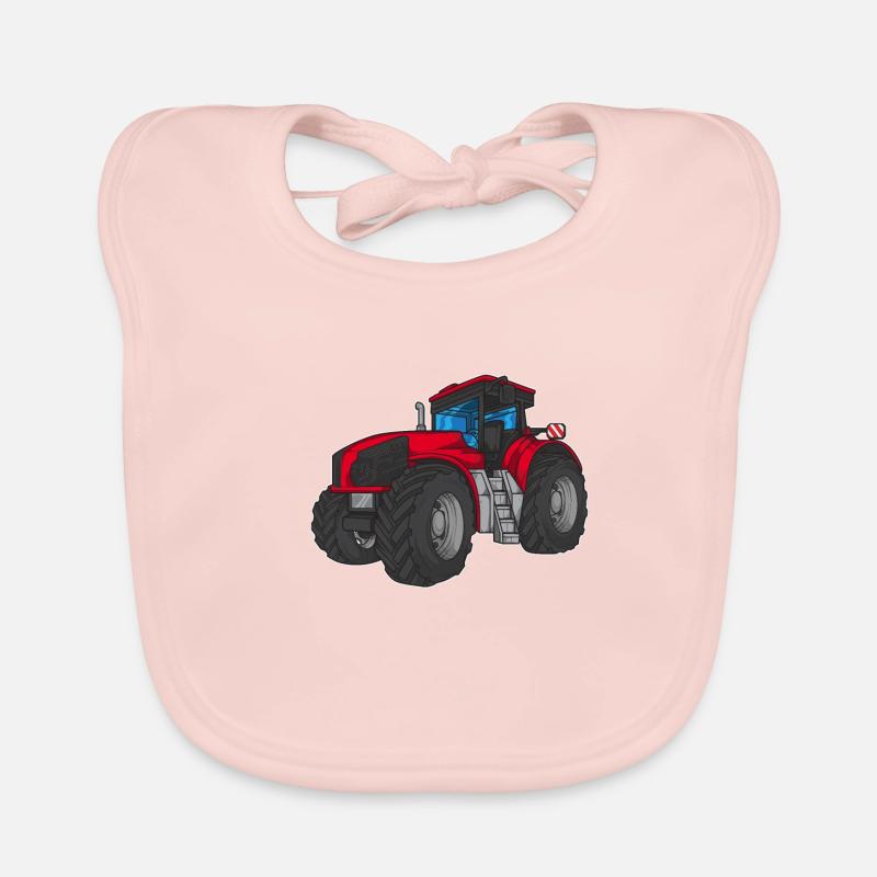 Traktor Rot Kindergeburtstag Kind Junge Geschenk Baby Bio-Lätzchen