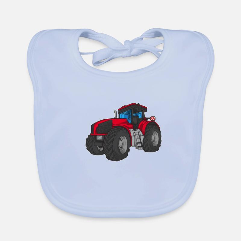 Traktor Rot Kindergeburtstag Kind Junge Geschenk Baby Bio-Lätzchen