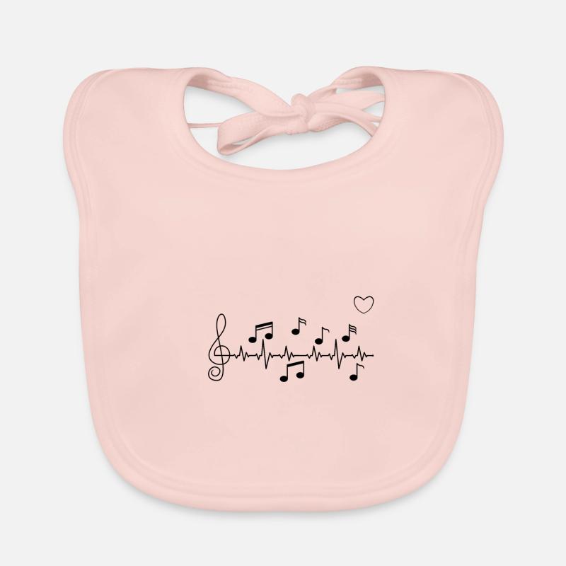 la musique - Bavoir bio Bébé - rose