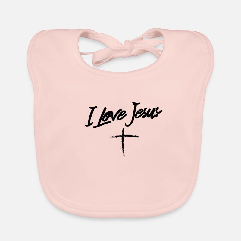 Jésus - j'aime Jésus Bavoir bio Bébé