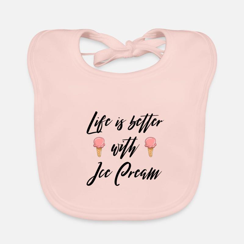 Das Leben ist besser mit Eiscreme V2 Baby Bio-Lätzchen