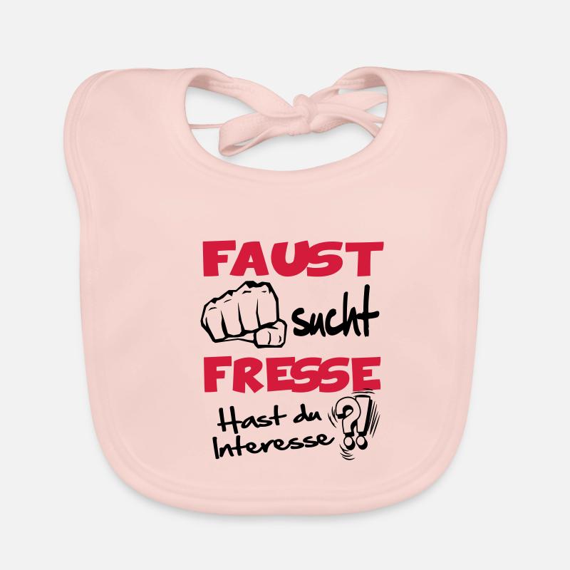 Faust sucht Fresse - Baby Bio-Lätzchen - Rose