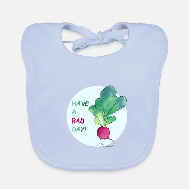 Have a rad day - radis - bleu Bavoir bio Bébé