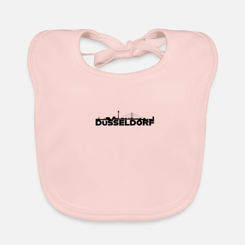 Düsseldorf Germany skyline gift idea Organic Baby Bibs