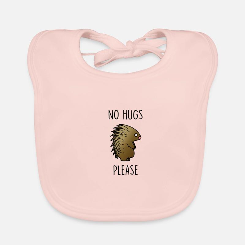 No Hugs Please Hedgehog Organic Baby Bibs