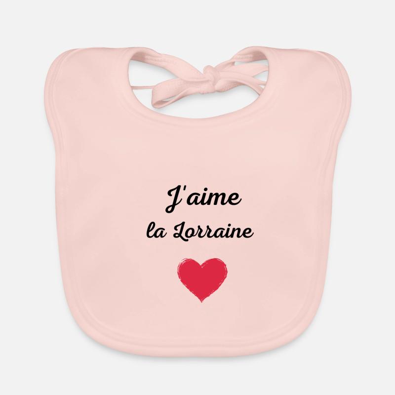 J'aime la Lorraine - Bavoir bio Bébé - rose