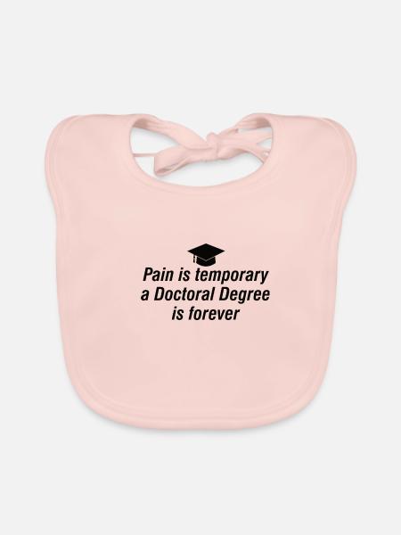 Diploma Doctoral Thesis Doctorate Doctoral Doctor - Organic Baby Bibs - rose - Front