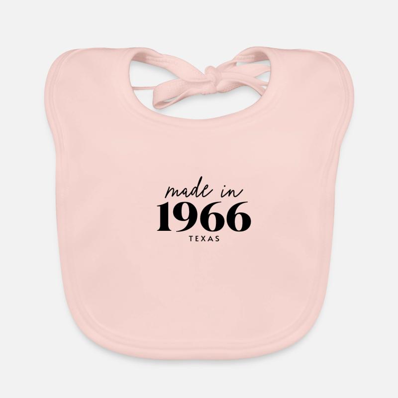 Made 1966 in Birthday in Texas Organic Baby Bibs