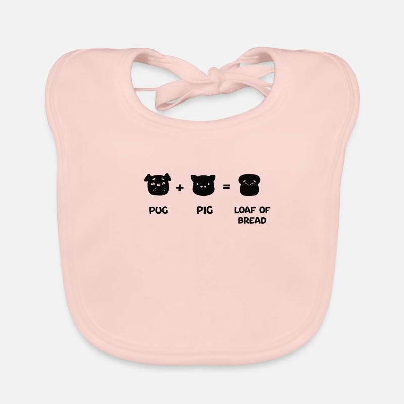 Pug Dog Pig Pig Dog Connection Gift Organic Baby Bibs