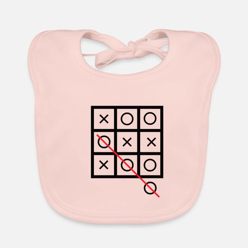 Tic tac toe - Organic Baby Bibs - rose