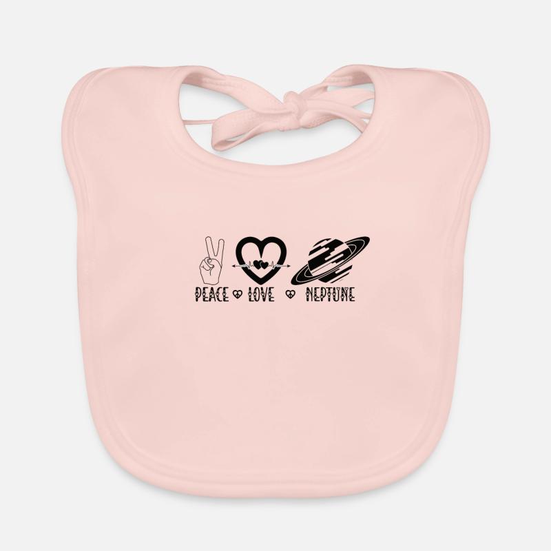 Peace Love Neptune Planet Space Galaxy Organic Baby Bibs