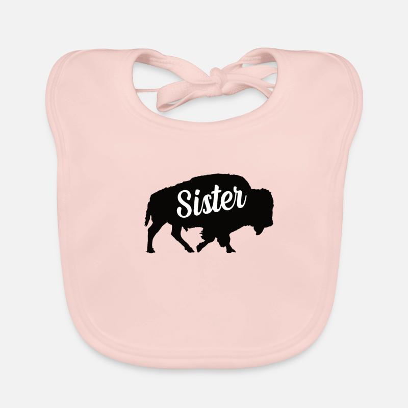 Bison Bruder Rind Büffel Zoo Vater Schwester Bauer Baby Bio-Lätzchen