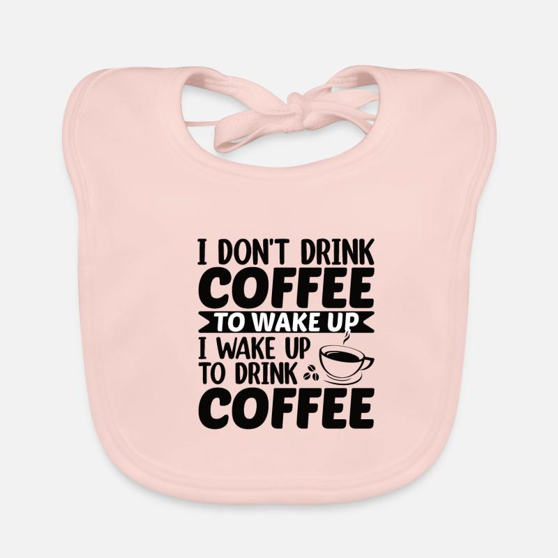 Café Sarcasme Amis Bonheur Joie Cappuccino - Bavoir bio Bébé - rose