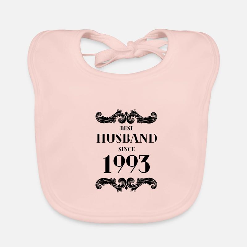 Best Husband Since 1993 Wedding Anniversary Organic Baby Bibs
