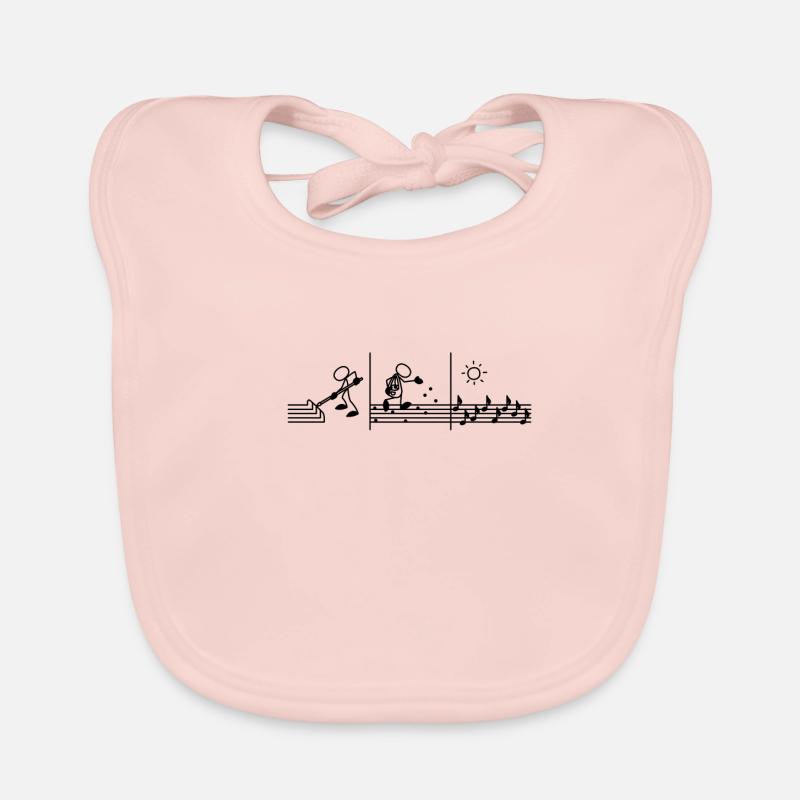 Faire de la musique Note de musique Clé de sol - Bavoir bio Bébé - rose