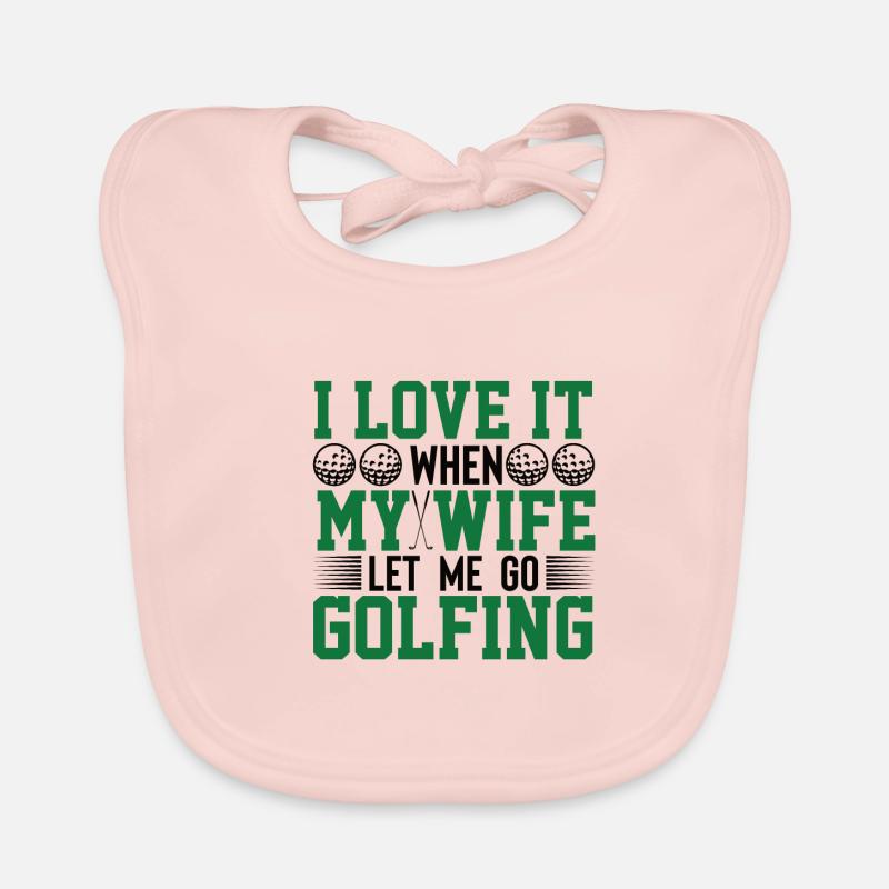Golf Ehefrau Golfspieler Golftasche Ehemann Ball Baby Bio-Lätzchen