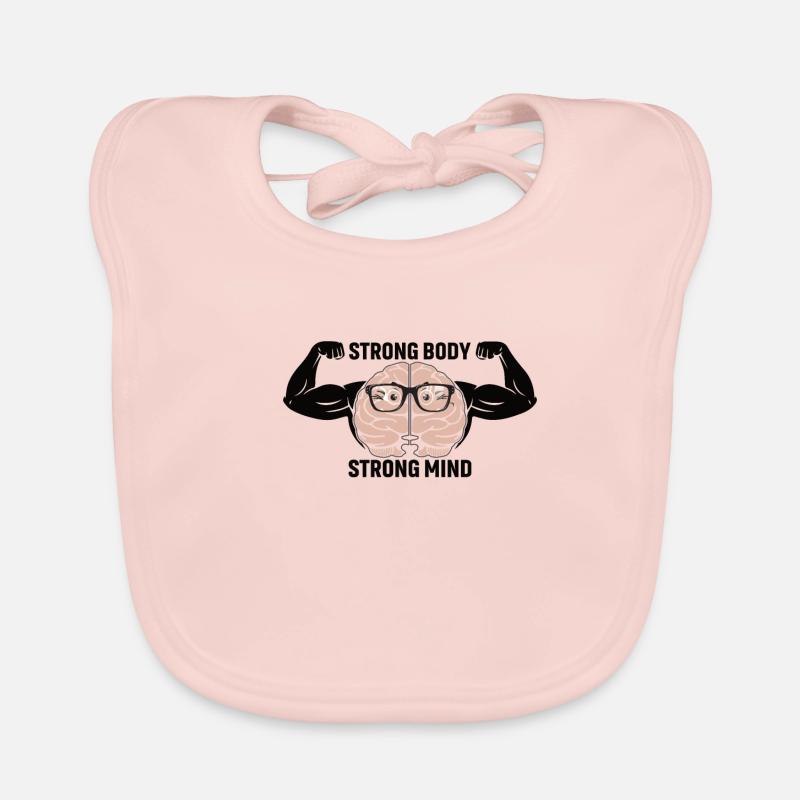 Brain Muscle Fitness Study Gift Organic Baby Bibs