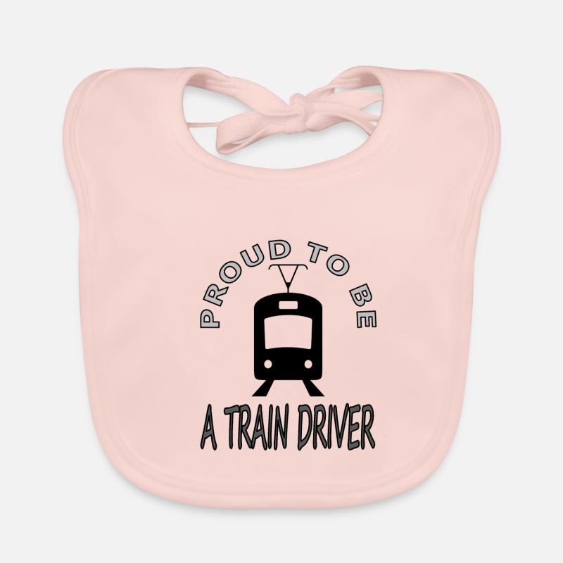 Zugführer Zugfahrer Bahnhof Eisenbahn Geschenkidee Baby Bio-Lätzchen