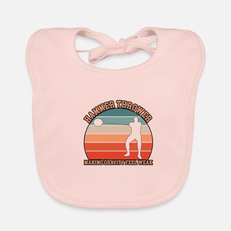 Hammer Thrower Design Organic Baby Bibs