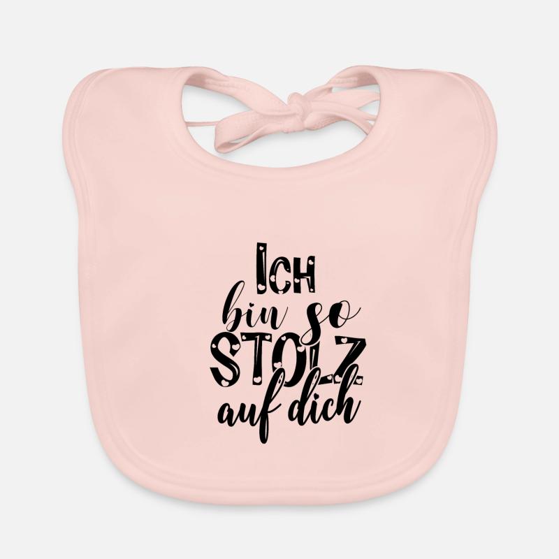 Ich bin so stolz auf dich Spruch Anerkennung Baby Bio-Lätzchen