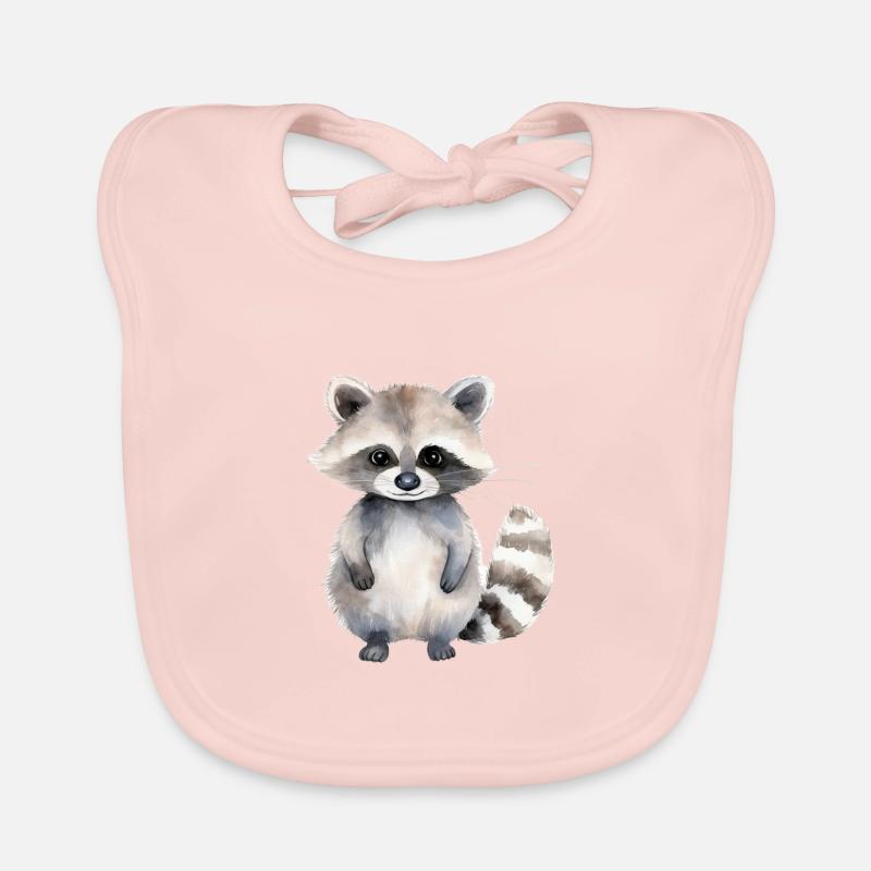 Waschbär Lena - Baby Bio-Lätzchen - Rose