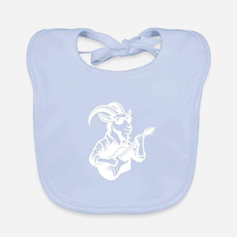 Conception de bande de guitariste chèvre en blanc Bavoir bio Bébé