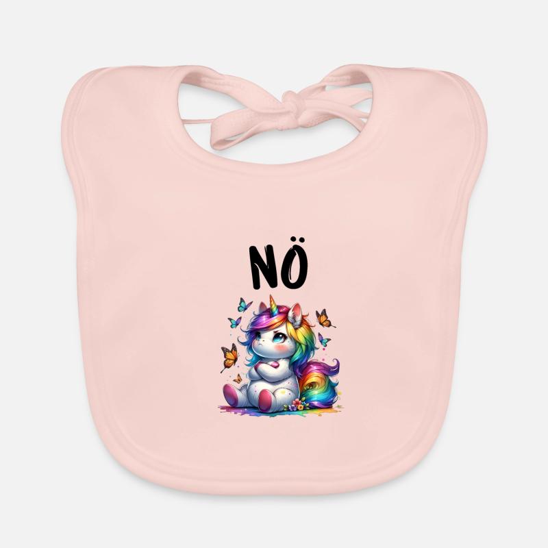 Einhorn Spruch Nö Junge und Mädchen Fabelwesen Baby Bio-Lätzchen