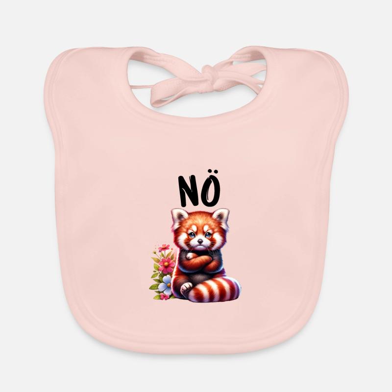 Roter Panda Lustiger Spruch Nö Feuerfuchs - Baby Bio-Lätzchen - Rose