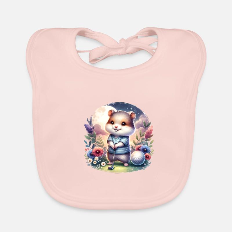 Lustiger Hamster Golfer Golfing Spaß Baby Bio-Lätzchen